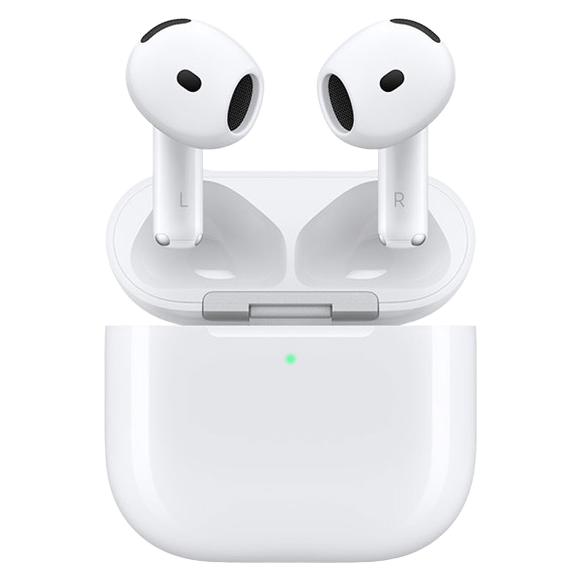 هدفون اپل بلوتوثی اپل AirPods 4 دارای نویز کنسلینگ، درگاه شارژ USB-Type-C و شارژ بی سیم، با قابلیت اتصال به چند دستگاه، پشتیبانی از فرمان لمسی و دستیار صوتی، نشانگر LED، مقاوم در برابر پاشش آب و گرد و غبار