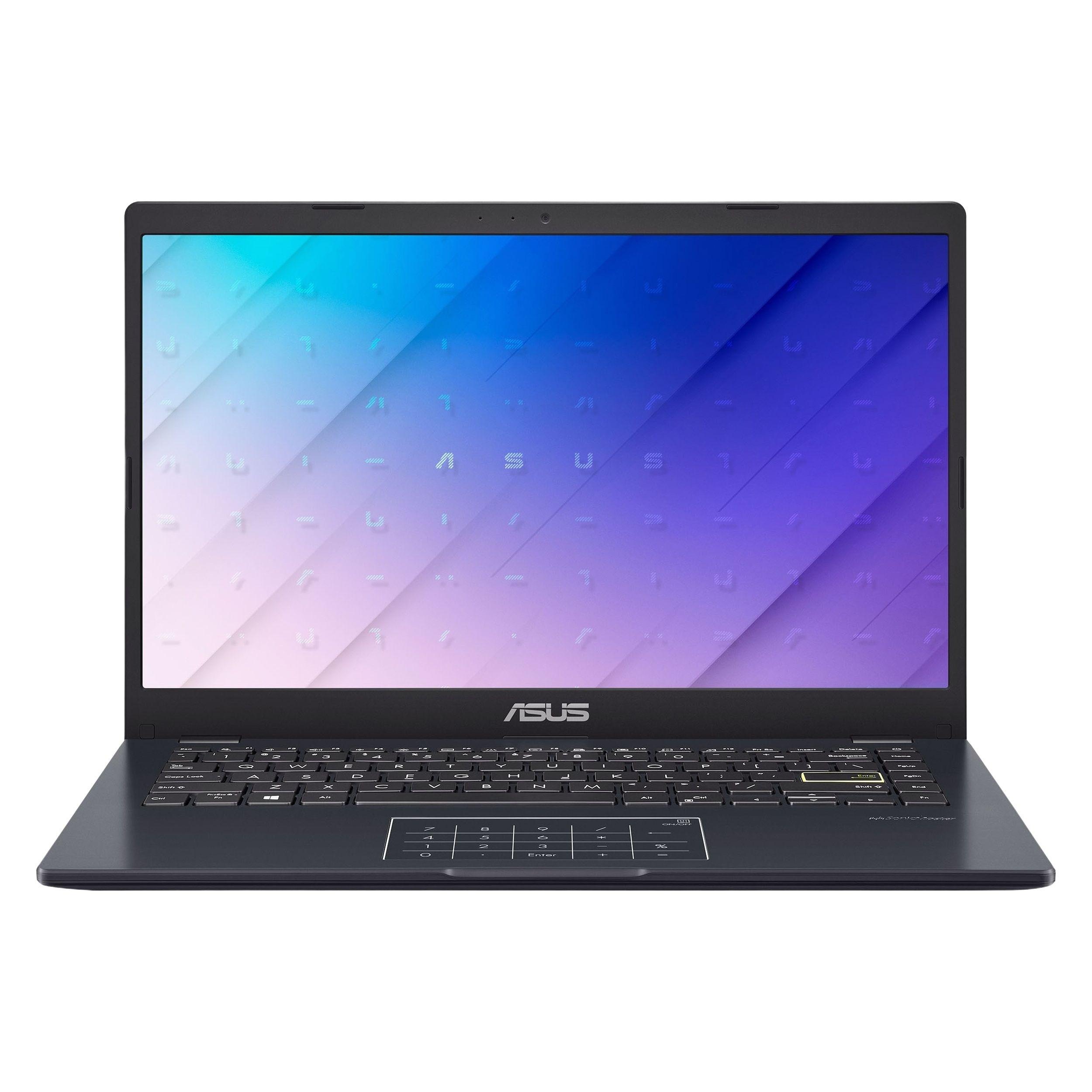 لپ‌تاپ ایسوس Vivobook Go 14 E410KA-PM464 با پردازنده Pentium Silver N6000، رم DDR4 4GB با فرکانس 3200MHz، حافظه داخلی eMMC با ظرفیت 64GB، نمایشگر 14 اینچ TN با وضوح HD، دارای نامبرپد دیجیتال و سیستم‌عامل Windows 11